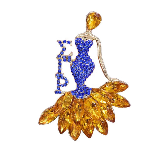 Blue and Gold Sorority pin