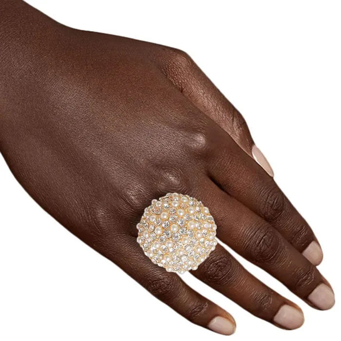 Gold Dome Rhinestone ring