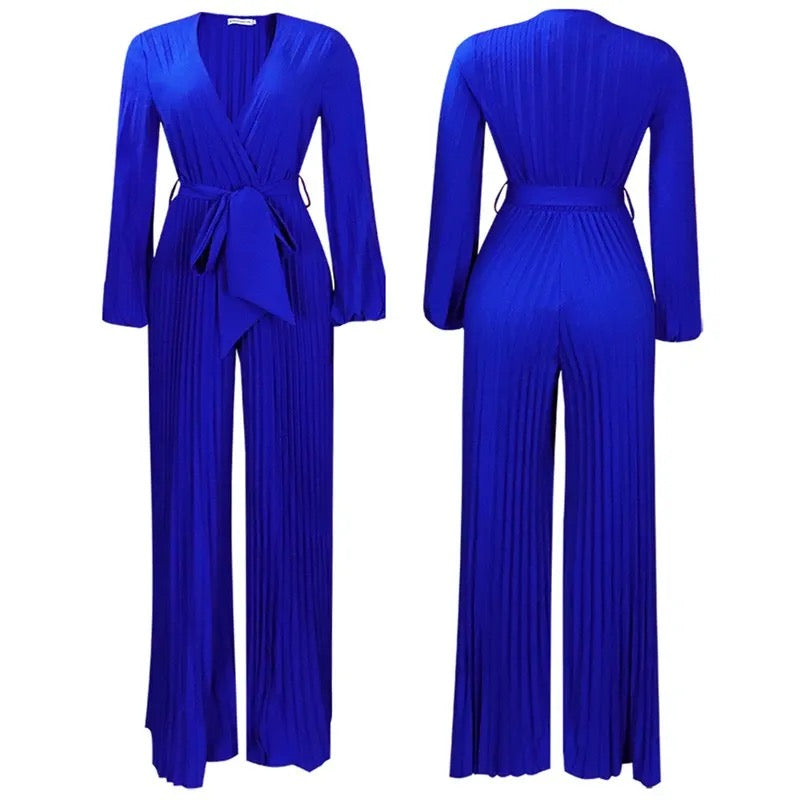 Royal blue wide leg jumpsuit