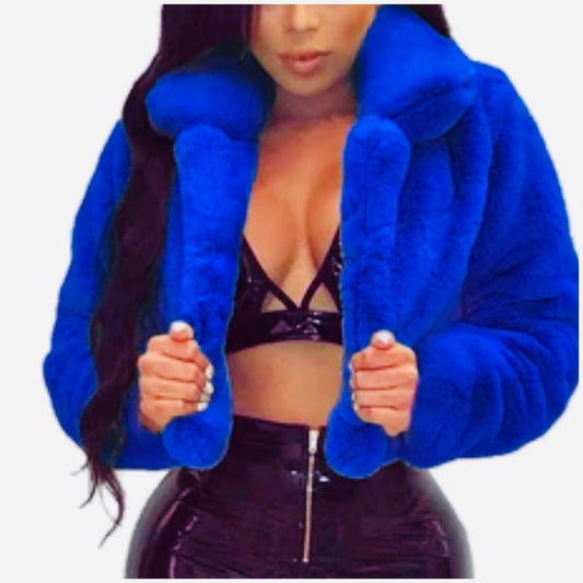 Royal Blue Fur Coat