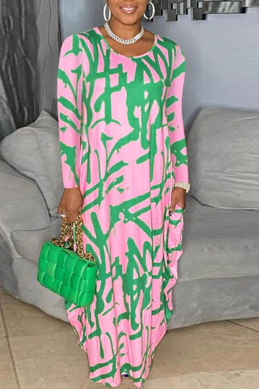 Pink and Green drop dress