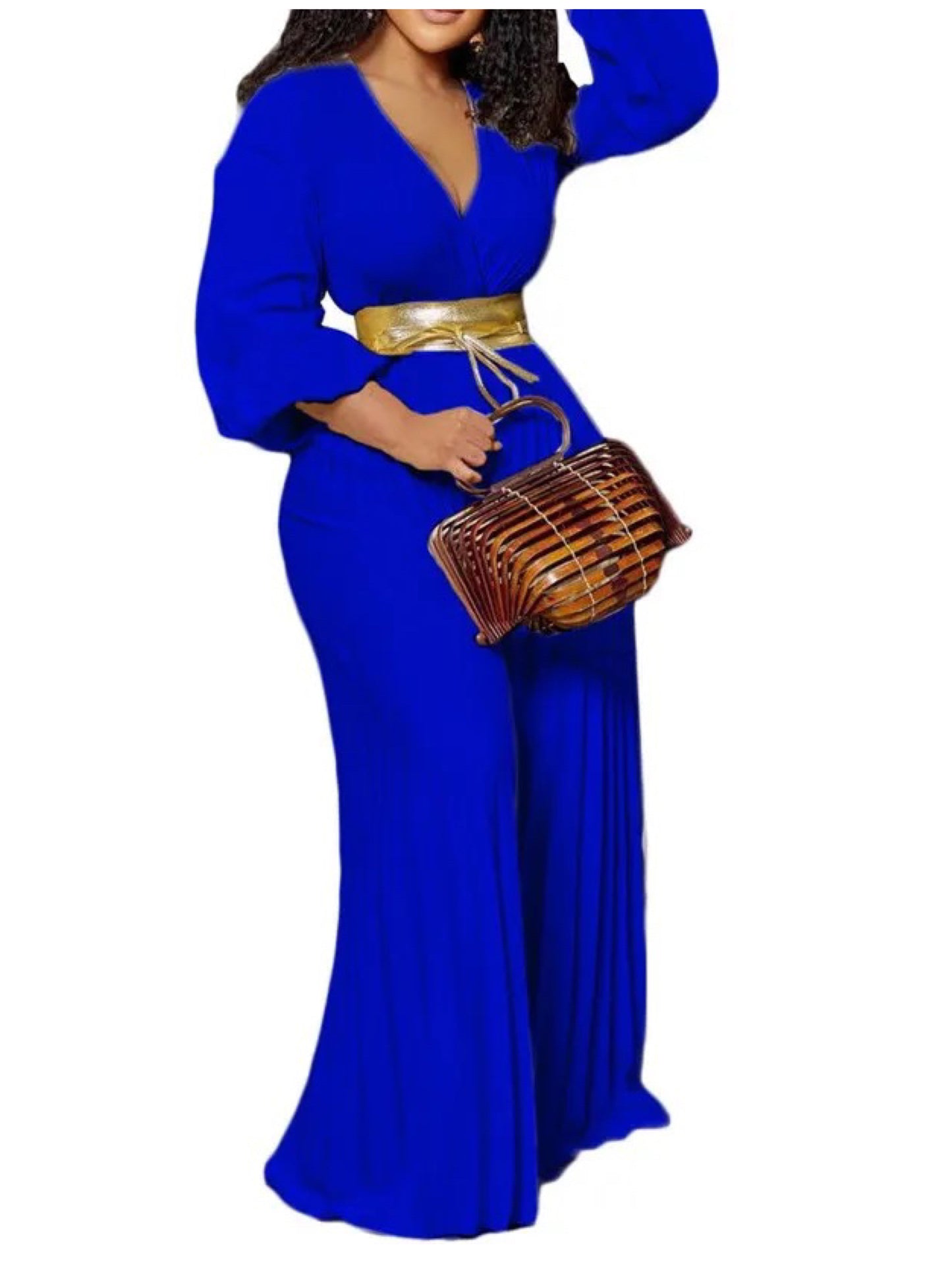 Royal blue wide leg jumpsuit