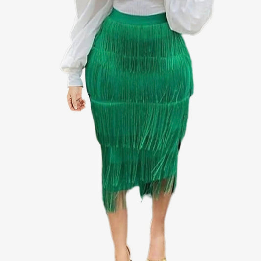 Kelly Green tassel skirt