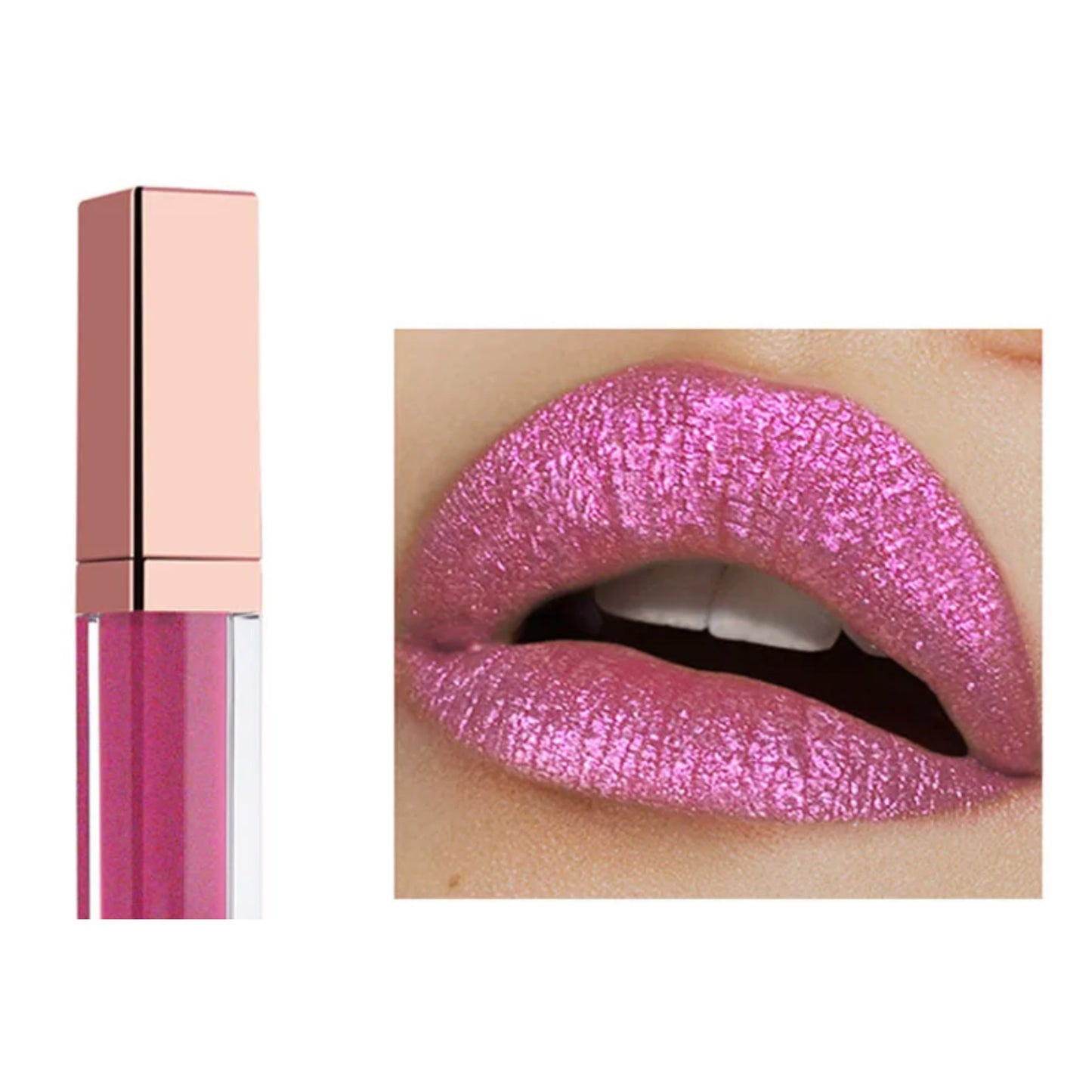 Pink shimmer lipstick