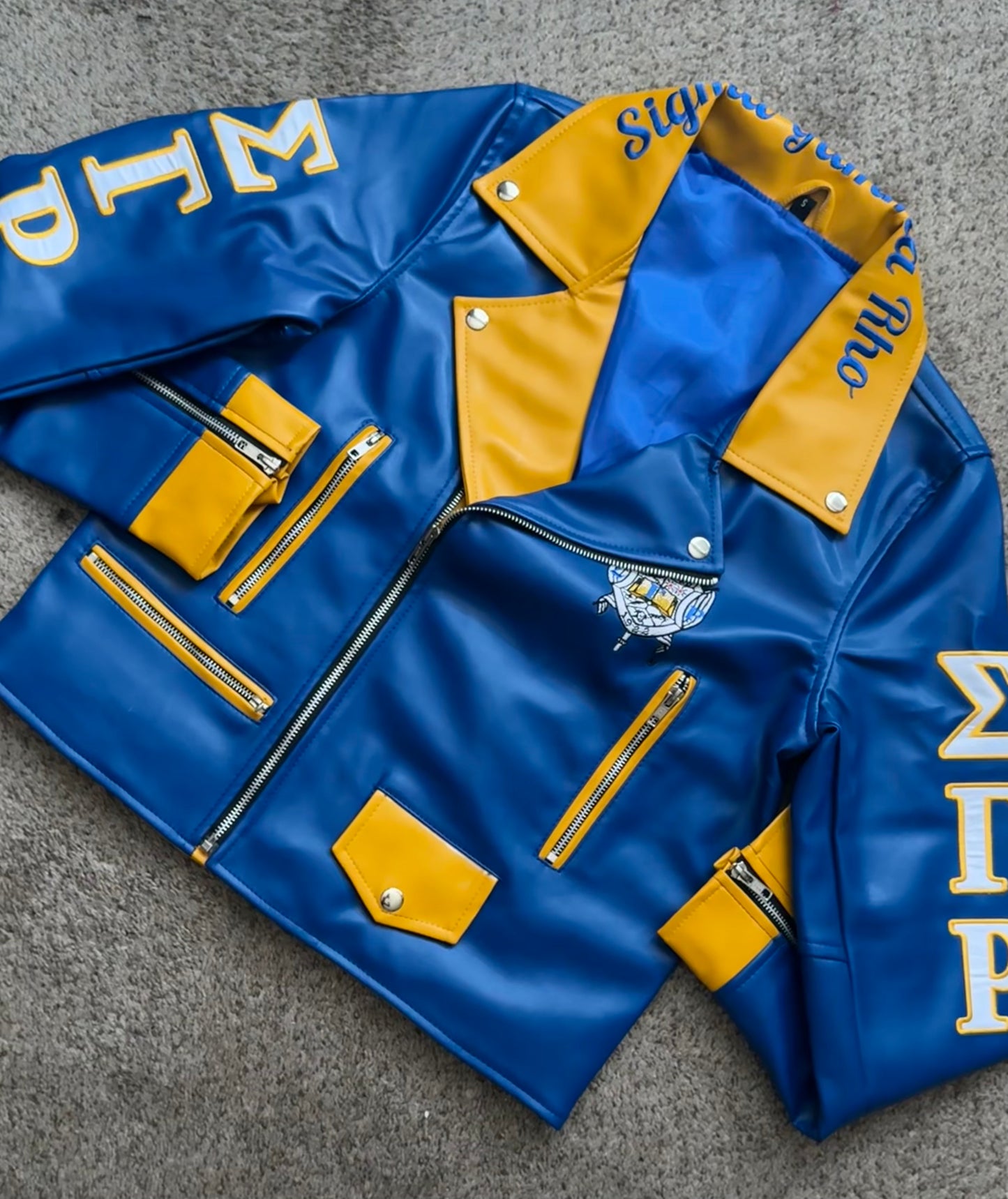 Sigma Gamma Rho faux Leather Jacket