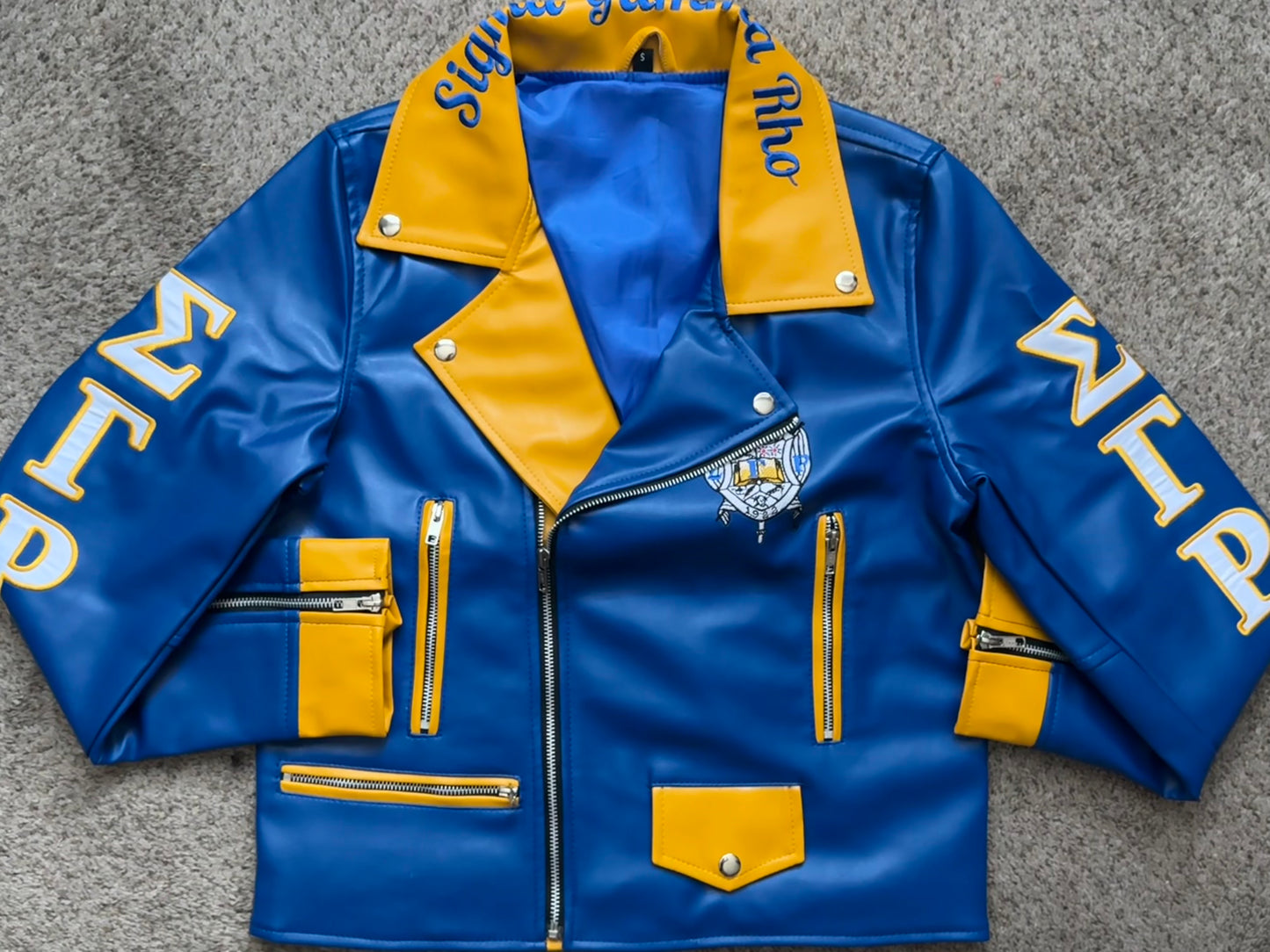 Sigma Gamma Rho faux Leather Jacket