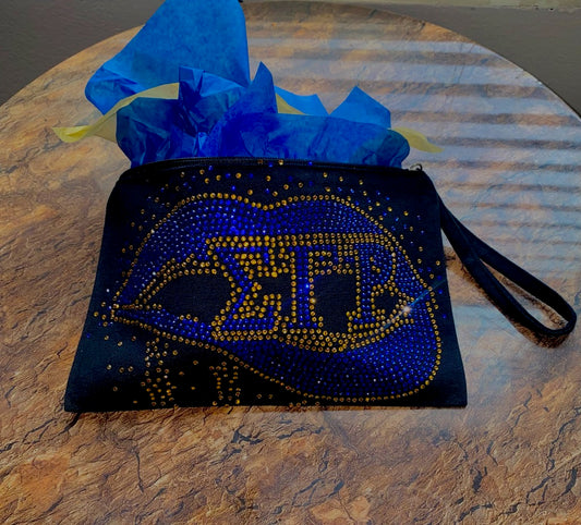 SGRho Lip detailed bling makeup bag