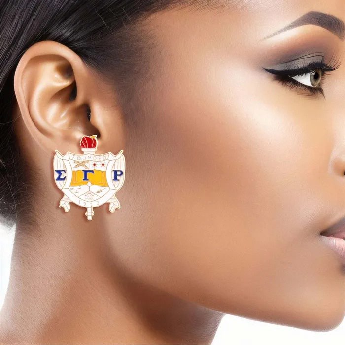 Sigma Gamma Rho Shield earrings