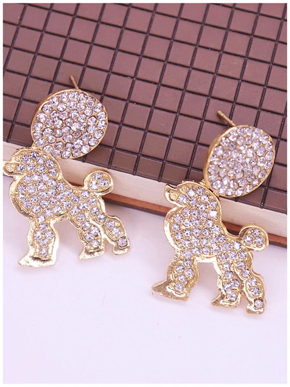 Poodle stud earrings