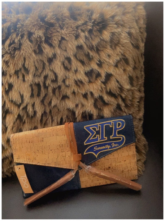 Sigma Gamma Rho Denim Clutch