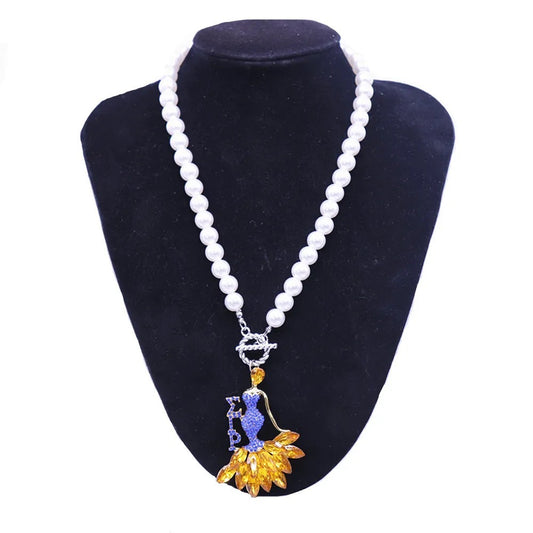 Sigma Gamma Rho Girl Pearl Necklace