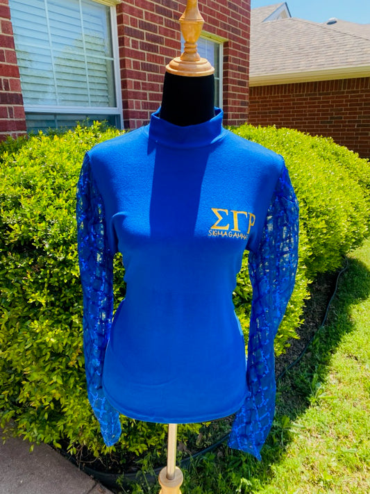 Sigma Gamma Rho Sheer sleeve shirt