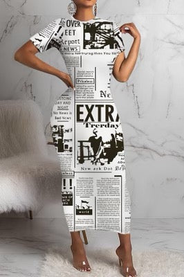 Newspaper midi dress