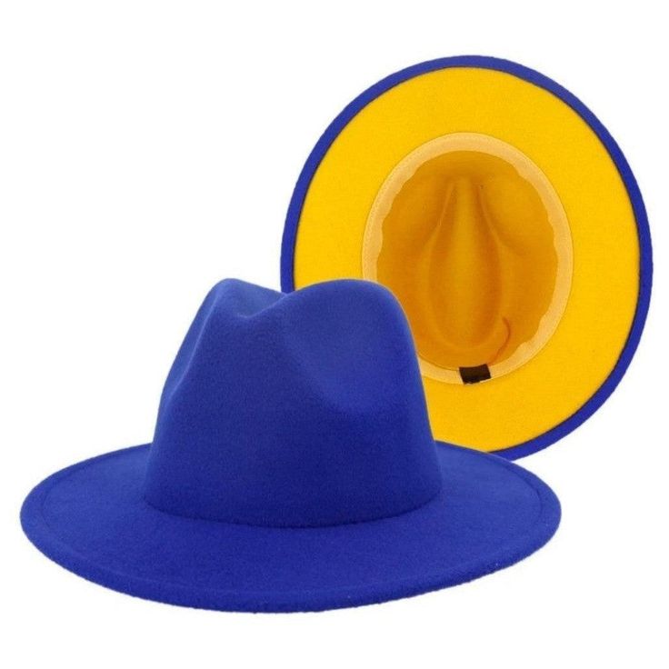 Royal Blue and Gold Fedora Hat