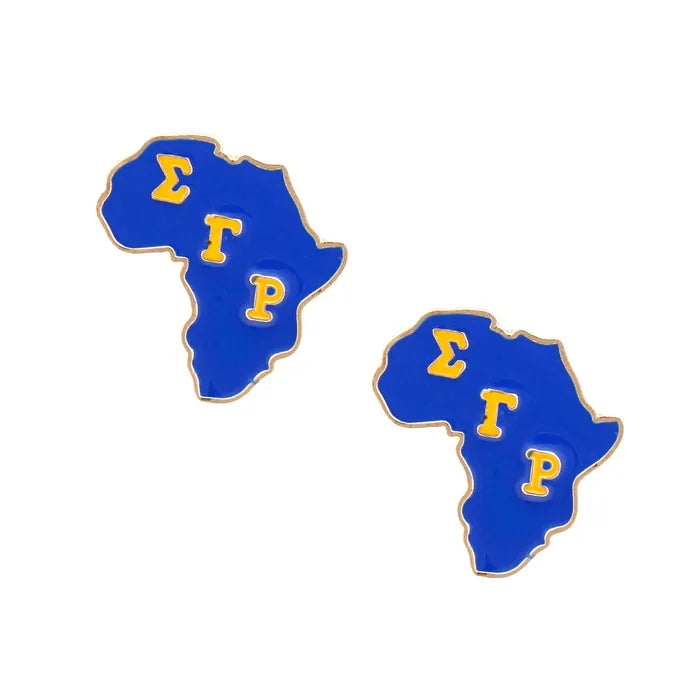 Africa Shaped Sigma Gamma Rho Earrings