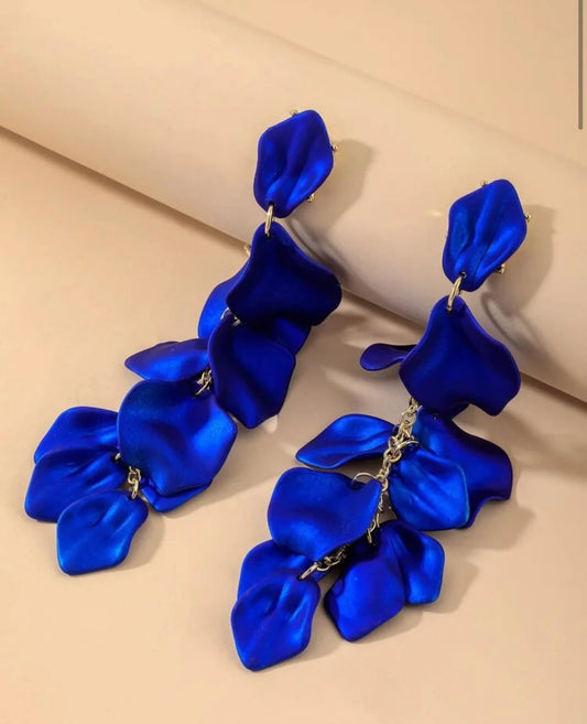 Royal Blue Leaf earrings