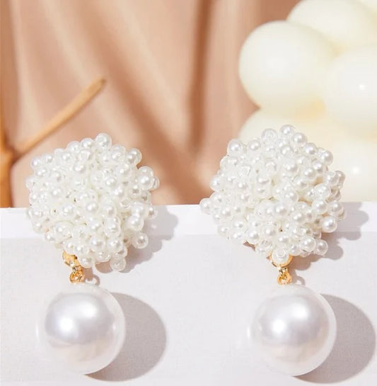 Pierced Pearl Earrings