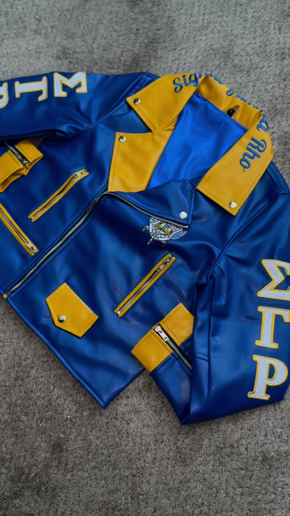 Sigma Gamma Rho faux Leather Jacket